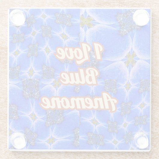Blue Garden Anemone Pattern Glazen Onderzetter (Achterkant)