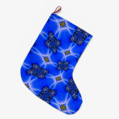 Blue Garden Anemone Pattern Grote Kerstsok (Voorkant (Hangend))