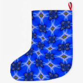 Blue Garden Anemone Pattern Grote Kerstsok (Achterkant)