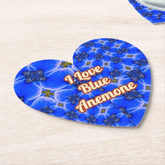 Blue Garden Anemone Pattern Kartonnen Onderzetters (Gekanteld)