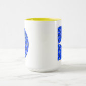Blue Garden Anemone Pattern Mok (Midden)