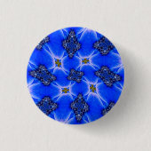 Blue Garden Anemone Pattern Ronde Button 3,2 Cm (Voorkant)