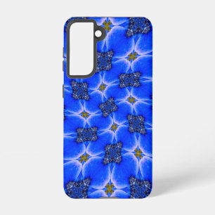 Blue Garden Anemone Pattern Samsung Galaxy Hoesje