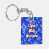 Blue Garden Anemone Pattern Sleutelhanger (Voorkant Links)