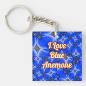 Blue Garden Anemone Pattern Sleutelhanger (Voorkant)
