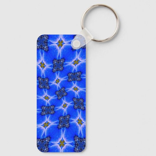 Blue Garden Anemone Pattern Sleutelhanger (Achterkant)