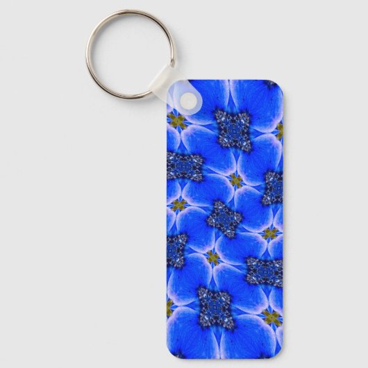 Blue Garden Anemone Pattern Sleutelhanger (Voorkant)