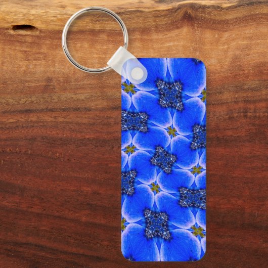 Blue Garden Anemone Pattern Sleutelhanger (Voorkant)