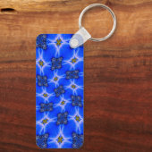 Blue Garden Anemone Pattern Sleutelhanger (Achterkant)