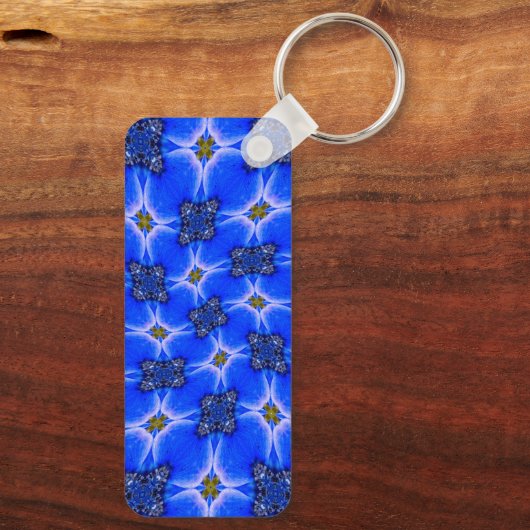 Blue Garden Anemone Pattern Sleutelhanger (Achterkant)