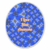 Blue Garden Anemone Pattern Sticker (Voorkant)