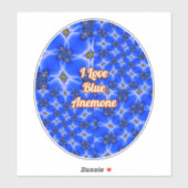 Blue Garden Anemone Pattern Sticker (Vel)