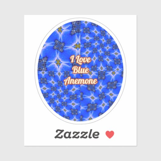 Blue Garden Anemone Pattern Sticker (Vel)