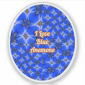 Blue Garden Anemone Pattern Sticker (Voorkant)