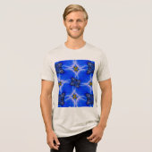 Blue Garden Anemone Pattern Tri-Blend Shirt (Voorkant volledig)