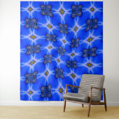 Blue Garden Anemone Pattern Wandkleed (In situ)