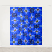 Blue Garden Anemone Pattern Wandkleed (Voorkant)
