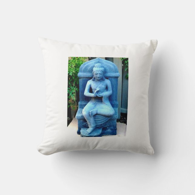 Blue Garden Buddha Pillow Kussen (Voorkant)