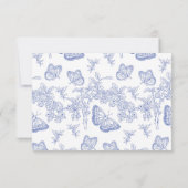 Blue Garden Chinoiserie Baby shower bedankje Bedankkaart (Achterkant)