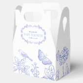 Blue Garden Chinoiserie Baby shower Favor Box Bedankdoosjes (Geopend)