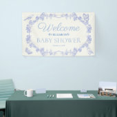 Blue Garden Chinoiserie Baby shower Welkom Spandoek (Beurs)