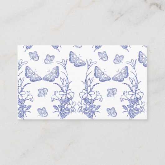 Blue Garden Chinoiserie Luier Raffle Ticket Informatiekaartje (Achterkant)