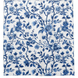 Blue Garden CottageCore esthetisch Douchegordijn