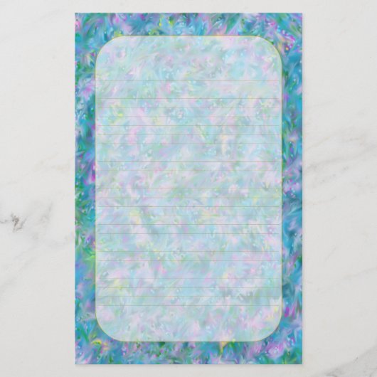 "Blue Garden" fijn gevoerd briefpapier (Voorkant)