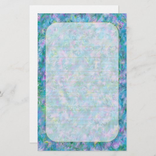 "Blue Garden" fijn gevoerd briefpapier (Voorkant / Achterkant)