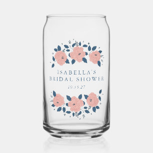 Blue Garden Flower Custom Vrijgezellenfeest Favori Blikvorm Glas