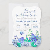 Blue Garden Flowers Uitnodiging (Voorkant)