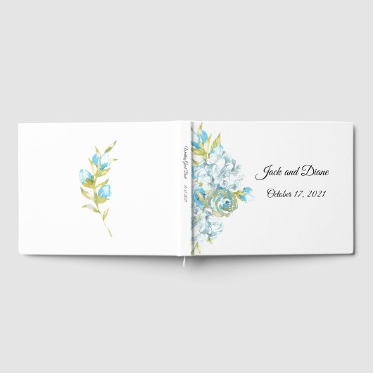 Blue Garden Flowers Wedding Gastenboek (Volledig)