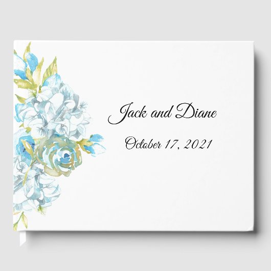 Blue Garden Flowers Wedding Gastenboek (Voorkant)