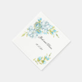 Blue Garden Flowers Wedding Napkins Servet (Hoek)