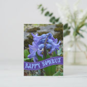 Blue Garden Hyacinth Iranian Nieuwjaar Nowrooz Feestdagenkaart (Staand voorkant)