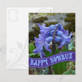 Blue Garden Hyacinth Iranian Nieuwjaar Nowrooz Feestdagenkaart (Voorkant / Achterkant)