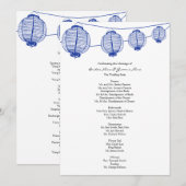 Blue Garden Lantern Wedding Program Programmakaart (Voorkant / Achterkant)