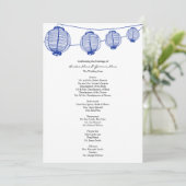 Blue Garden Lantern Wedding Program Programmakaart (Staand voorkant)