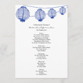 Blue Garden Lantern Wedding Program Programmakaart (Voorkant)