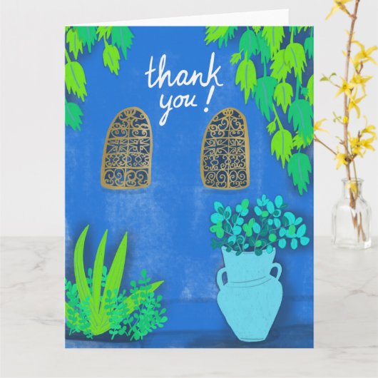 Blue Garden Majorelle Jardin Marokko DANK U Kaart (Gele Bloem)