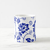 Blue Garden Pattern Monogram Koffie Mok (Center)