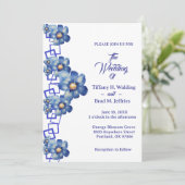 Blue Garden vaste planten & Vergeet me Nots bruilo Kaart (Staand voorkant)