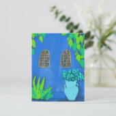 Blue Garden Wall Exotic Secret Jardin Majorelle Kaart (Staand voorkant)