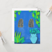 Blue Garden Wall Exotic Secret Jardin Majorelle Kaart (Voorkant / Achterkant in situ)