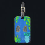 Blue Garden Wall Majorelle Marokko Bagagelabel<br><div class="desc">blauwe muren en felkleurige planten,  met de hand getekend door mij voor jou! Kijk eens naar mijn winkel voor meer!</div>