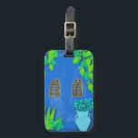 Blue Garden Wall Majorelle Marokko Bagagelabel<br><div class="desc">blauwe muren en felkleurige planten,  met de hand getekend door mij voor jou! Kijk eens naar mijn winkel voor meer!</div>