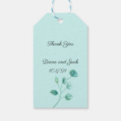 Blue Garden Waterverf Stems Wedding Cadeaulabel (Achterkant)