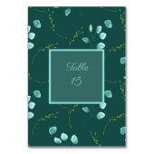 Blue Garden Waterverf Stems Wedding Kaart (Voorkant)