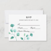 Blue Garden Waterverf Stems Wedding RSVP Card (Voorkant)
