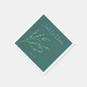 Blue Garden Waterverf Stems Wedding Servet (Hoek)